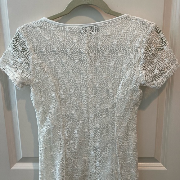 Rosegold Petite White Net Lace Overlay Dress - Picture 10 of 16